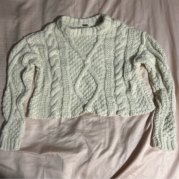 Free People Cutting Edge Cotton Cable Sweater Size XS - Picture 2 of 5